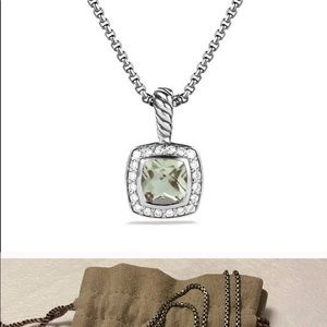 David Yurman Petite Albion Prasiolite Pendant Necklace with Diamonds